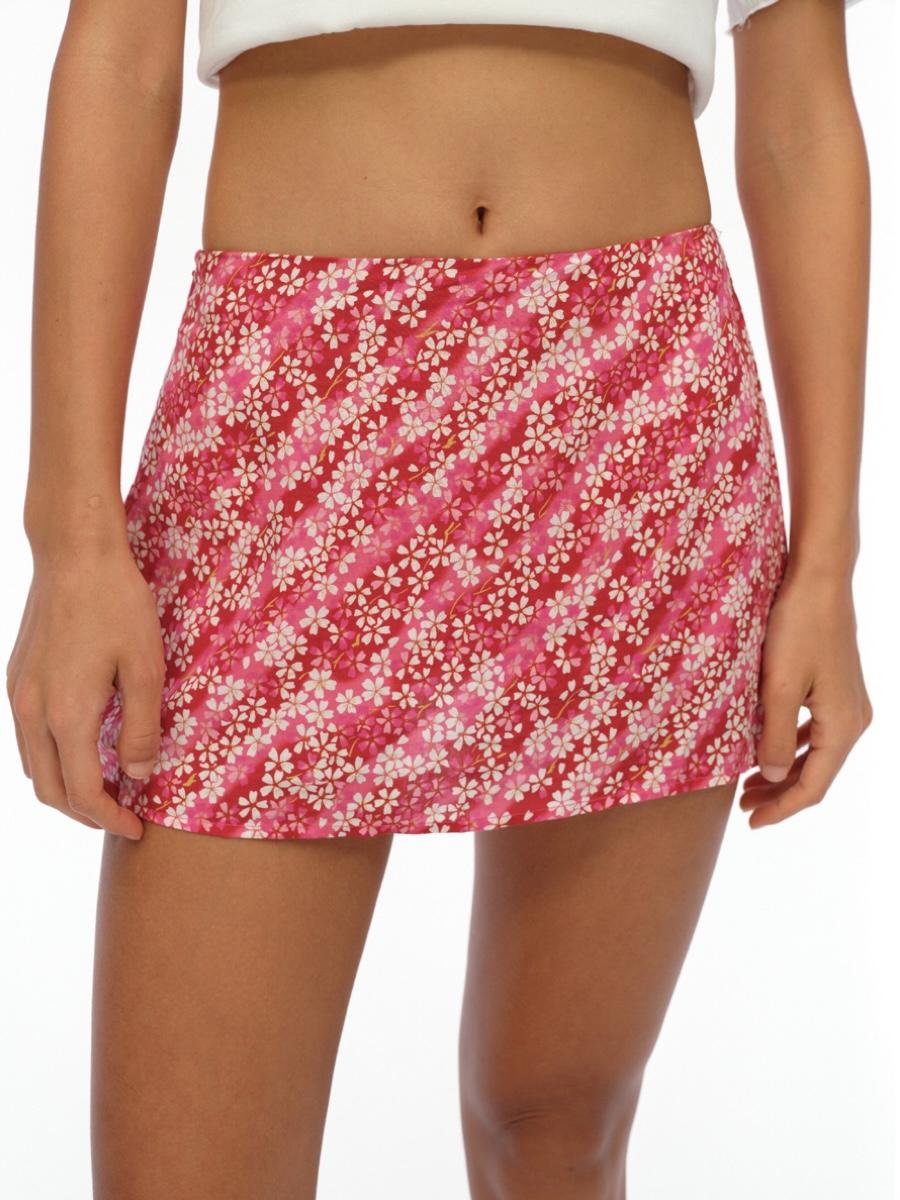 OINIMI Cherry Blossom Slim Mini Skirt
