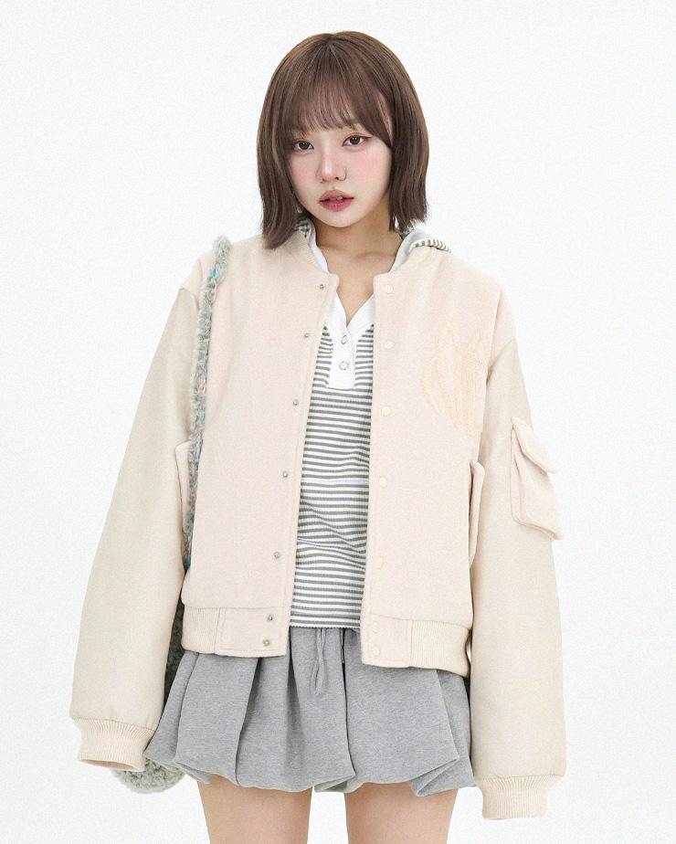Everyday varsity jacket (ivory)