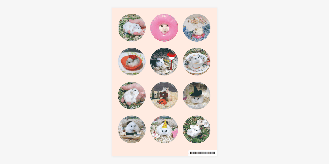 햄스터 꼬미아가씨 원형 스티커1