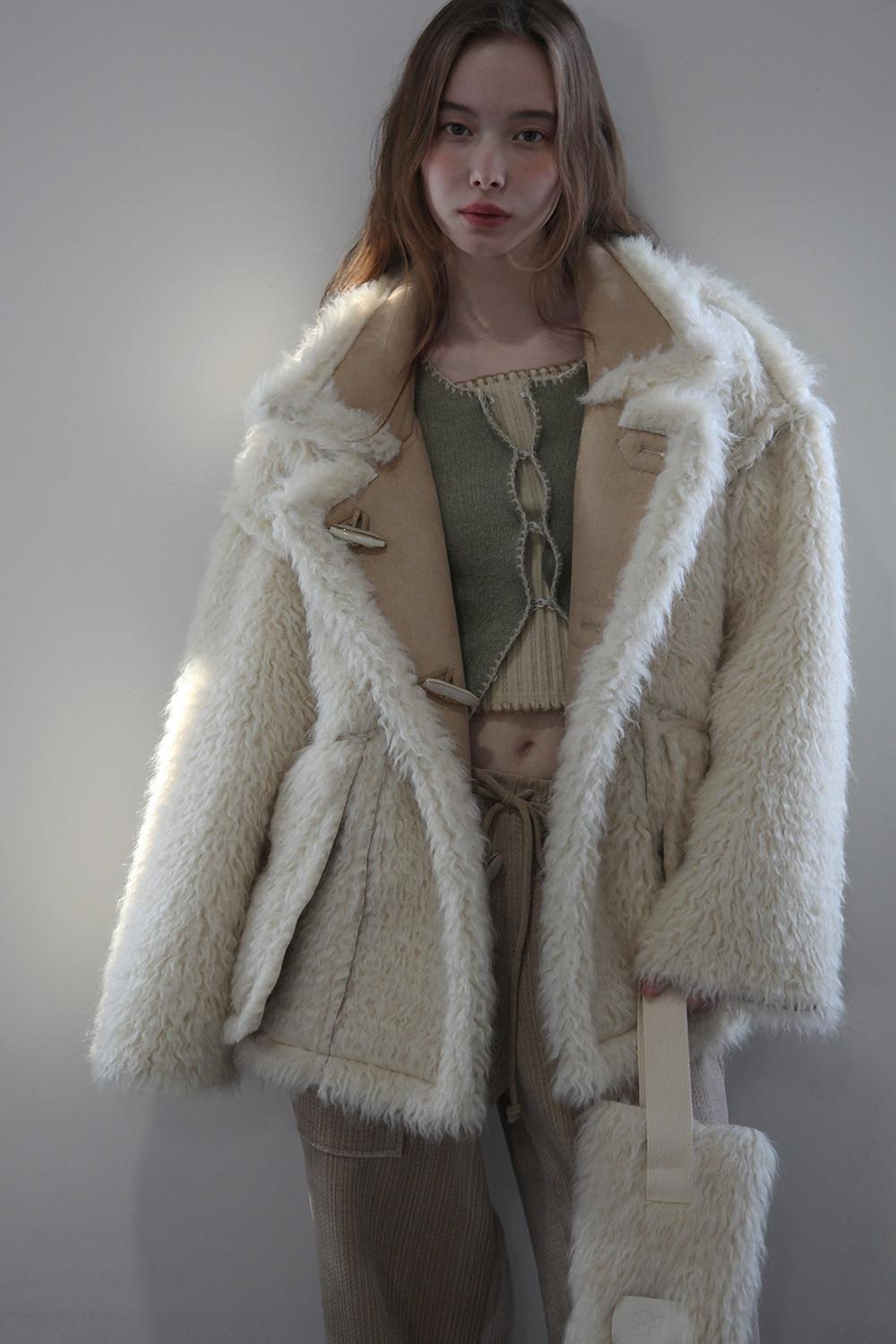 REVERSIBLE CRACK MUSTANG JACKET [BEIGE]