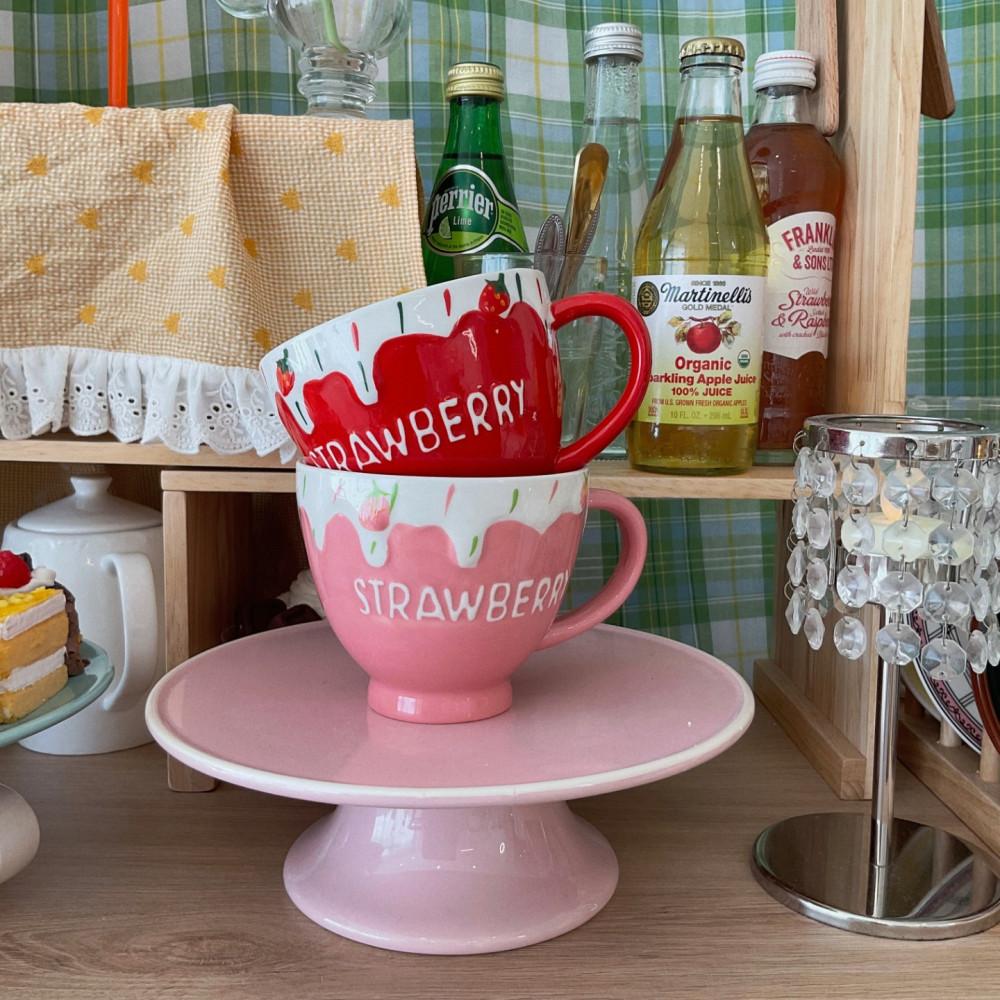 딸기컵 홈카페 머그컵 귀여운컵 시리얼컵 요거트볼 집들이선물 꾸꿀상점