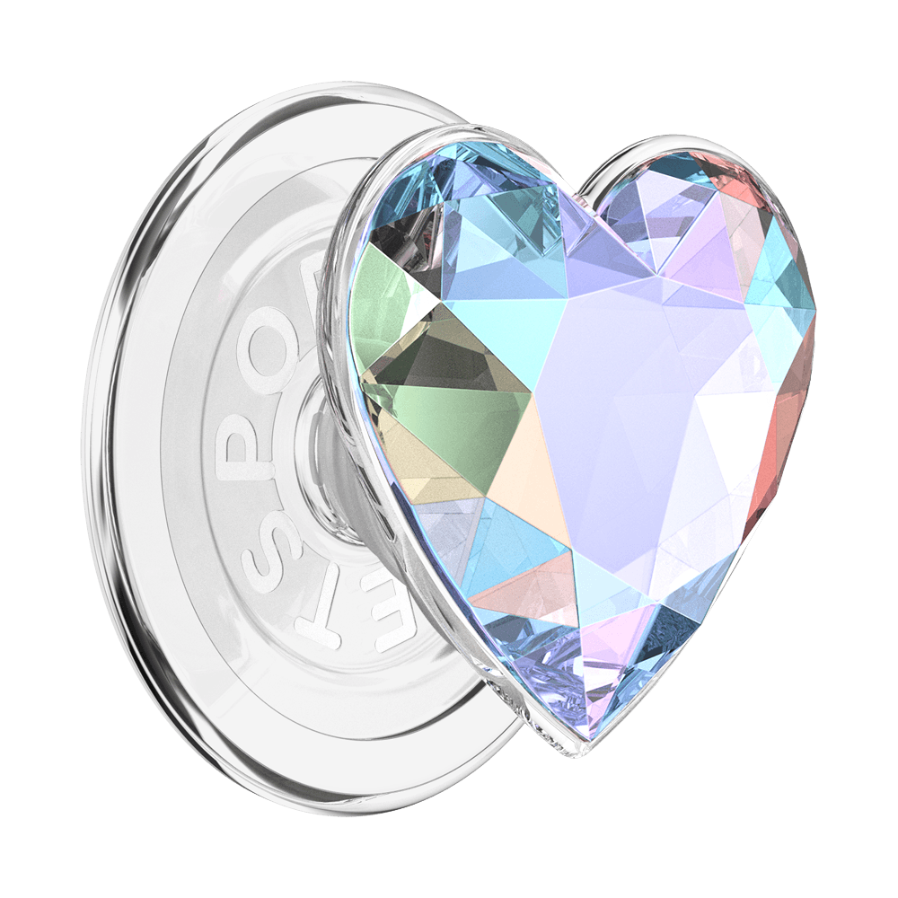 Iridescent Dichroic Heart — MagSafe PopGrip