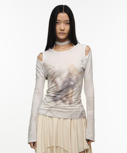 나체(NACHE)  CUT-OUT SLIM FIT LONG SLEEVE CREAM - 사이즈 & 후기 | 무신사