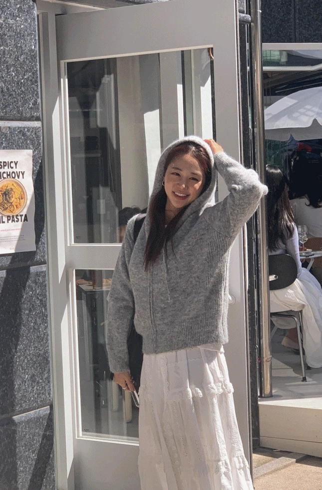 보겐 후드 니트 집업