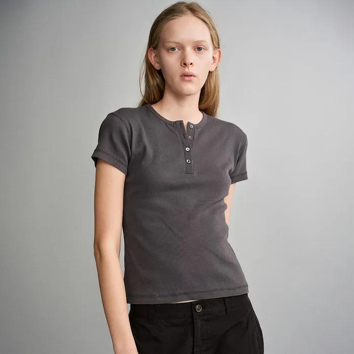 헨리넥 립 슬림 티셔츠_5color