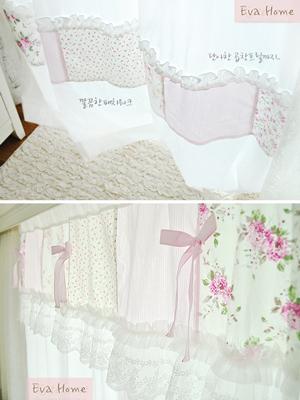 쉐비플라워가로패치커튼