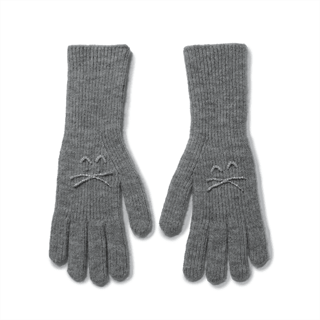 Long gloves Gray + Cat