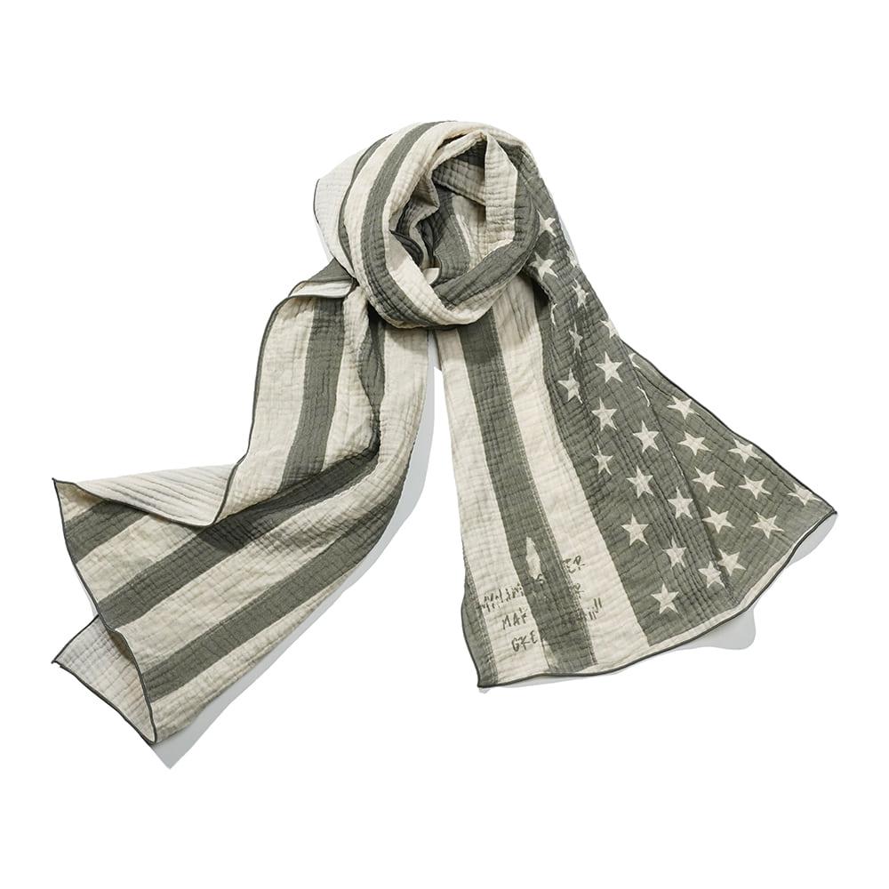 PETER'S USA FLAG SCARF - OLIVE