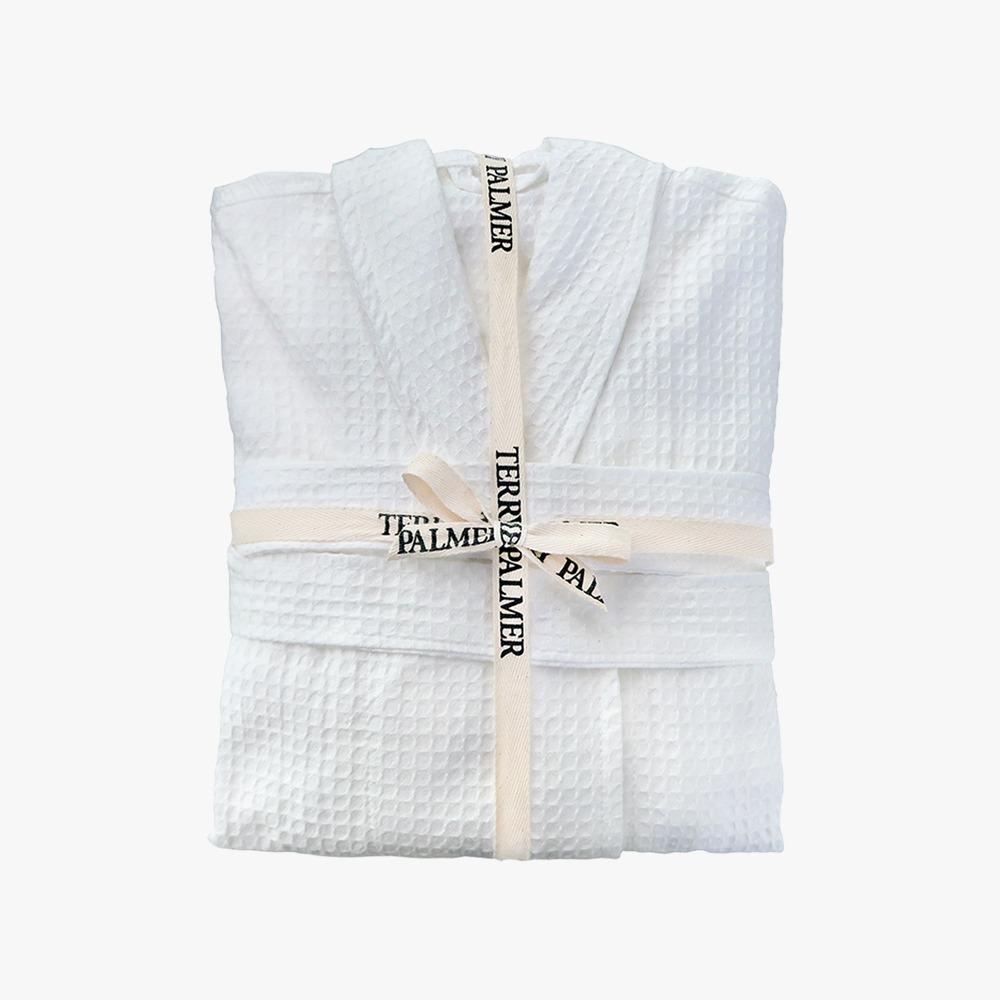 와플 샤워가운 화이트