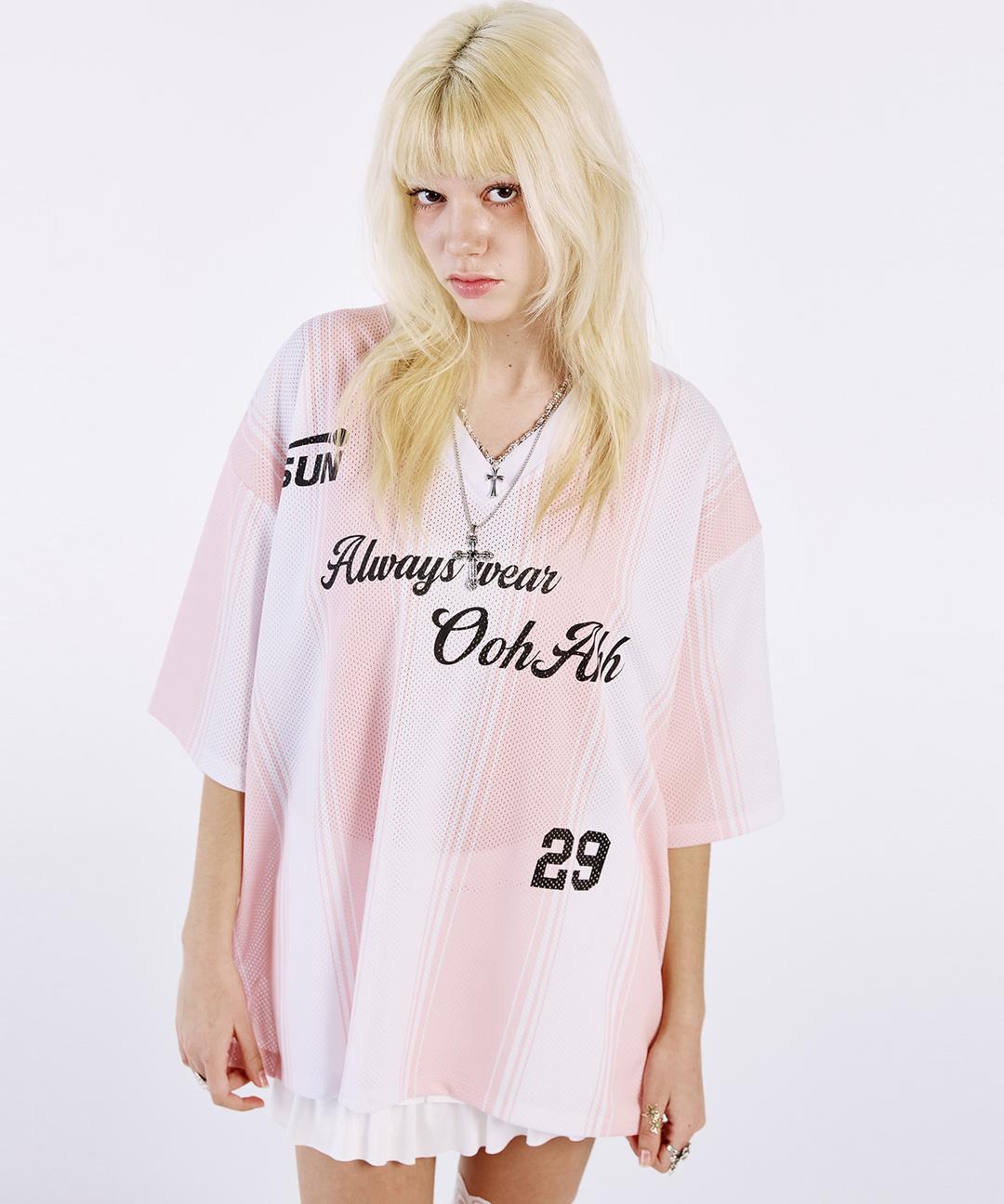 SUN ST MESH T-SHIRT(PINK) - OOHAHH