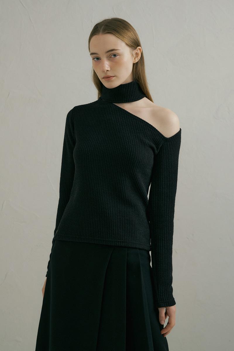 [3차 리오더]Shoulder cutting turtleneck sleeves (black)