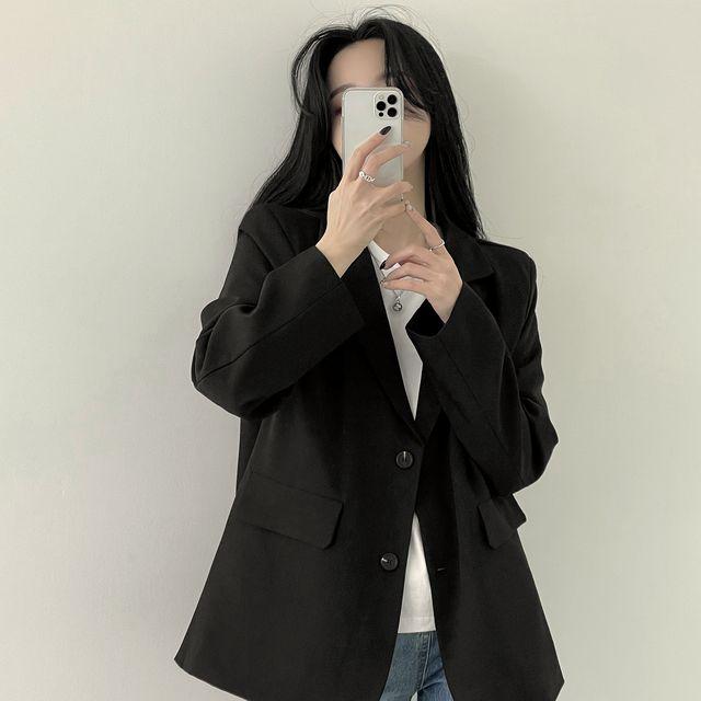 [데일리/루즈핏] 하나쯤 꼭 필요한, 싱글 투버튼 블레이저 자켓 (2color)_앤드모어