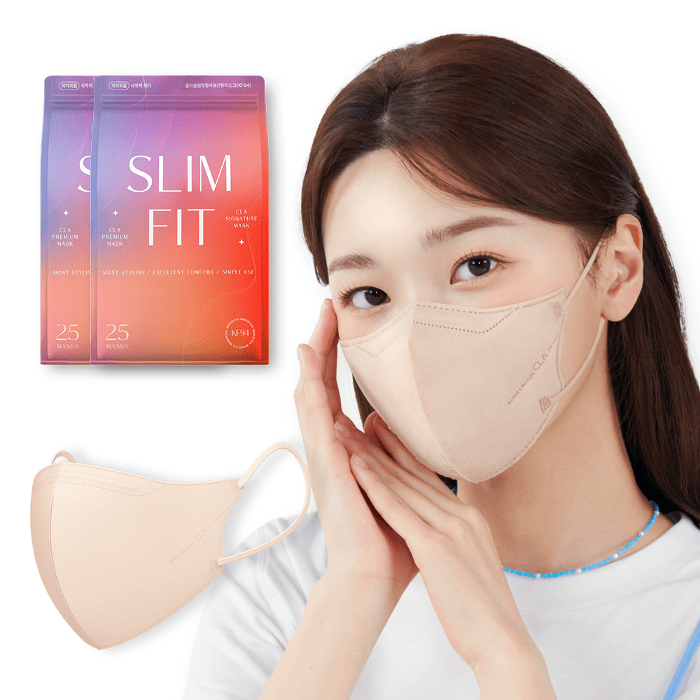 CLA 슬림핏 KF94 라이트패키지 보건용 컬러 새부리형 중형