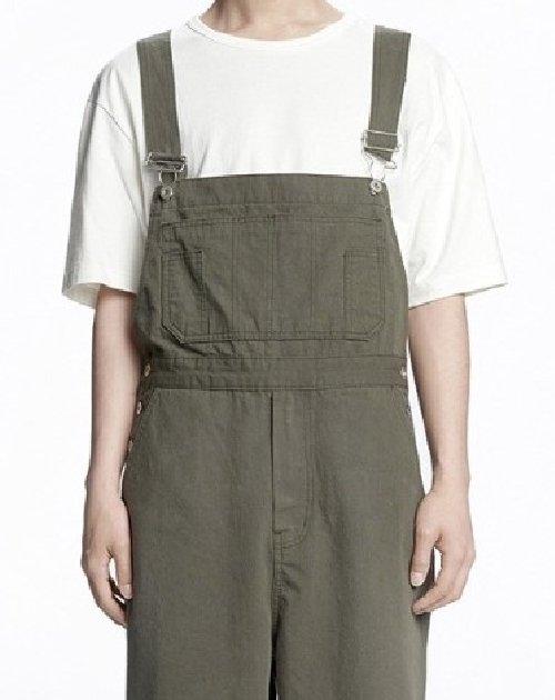 코튼 오버롤 멜빵 팬츠 [카키]