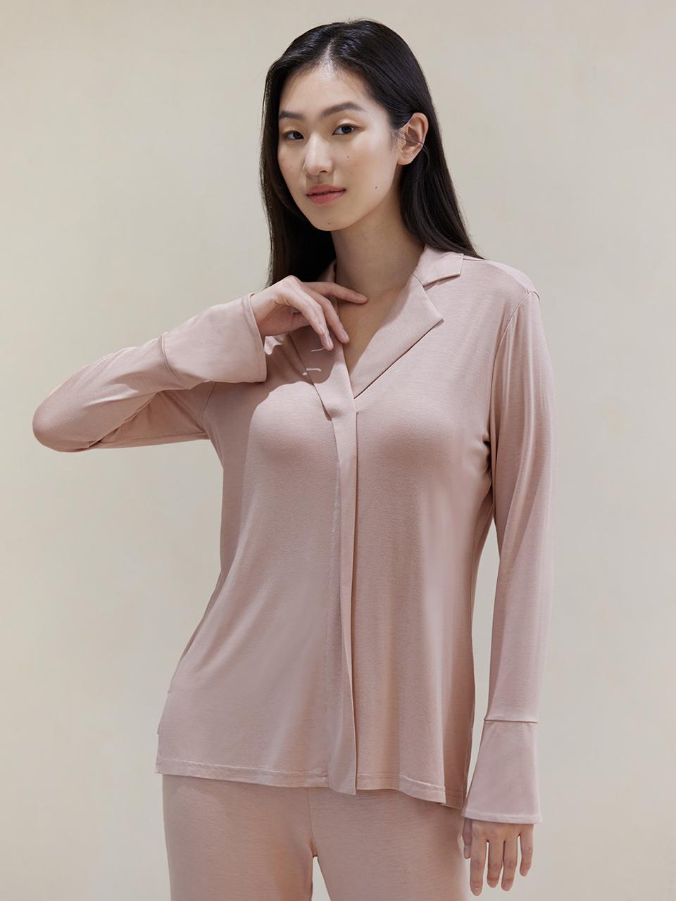 이너캡 벨커프스 파자마 세트 - 모브핑크