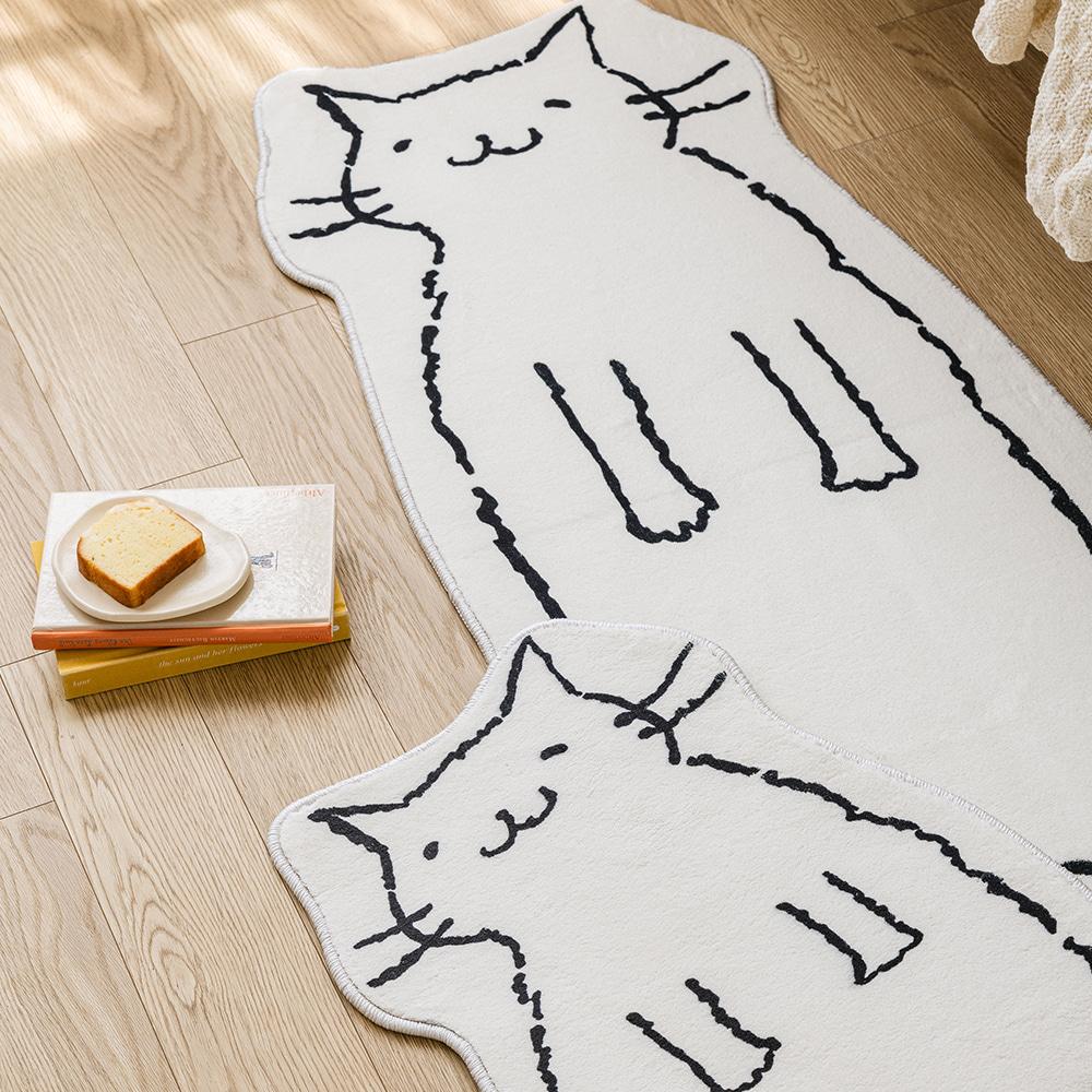하찮은 냥이 고양이 욕실 발매트 동물 미니러그