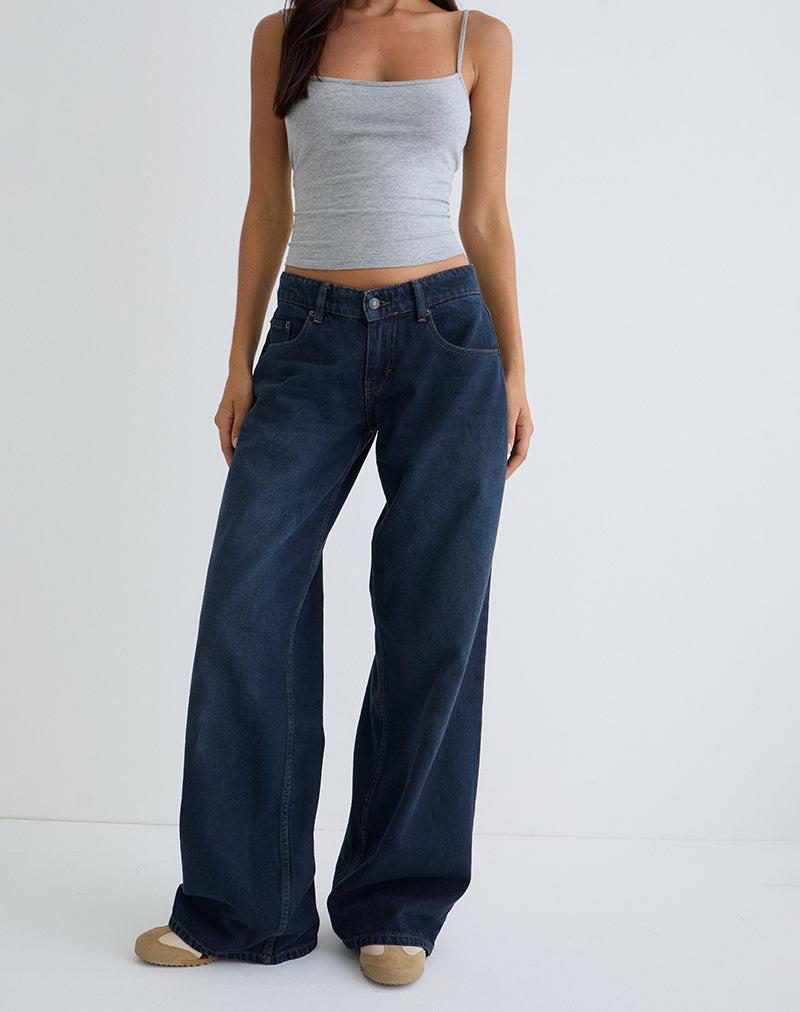 Low Rise Roomy Jeans in Smokey Blue - W24 L32