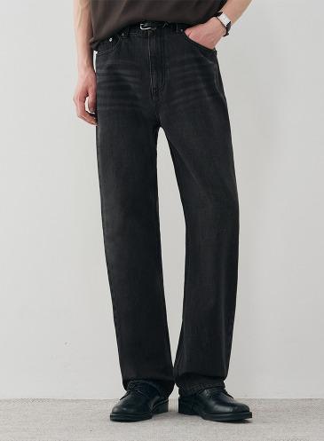 USUAL NEW STRAIGHT DENIM PANTS [BLACK]