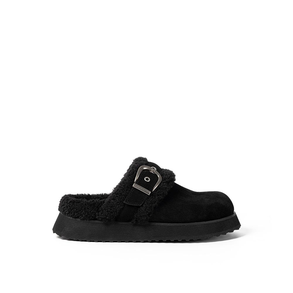NESTEL FUR SLIPPER / BLACK