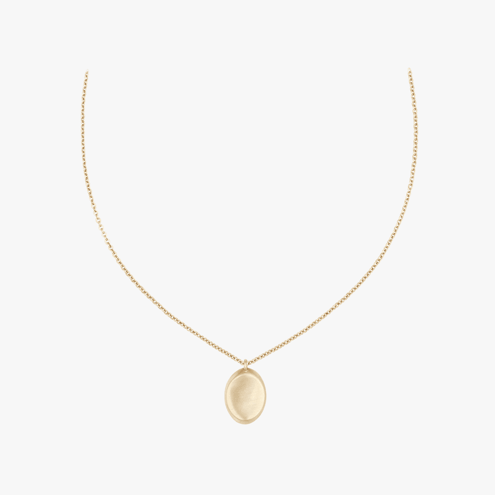 14KGP 매트 커브 블러 목걸이