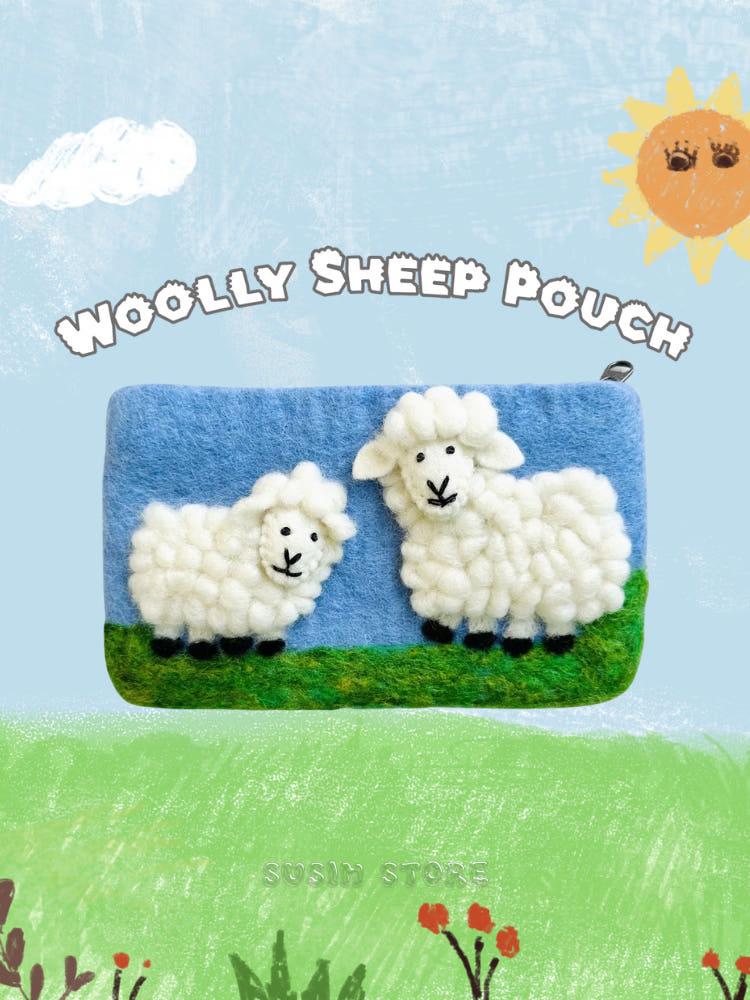 수심 Woolly Sheep Wallet 양 포켓 파우치 카드지갑 유니크 미니