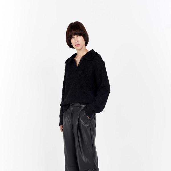 soft faux leather pants black