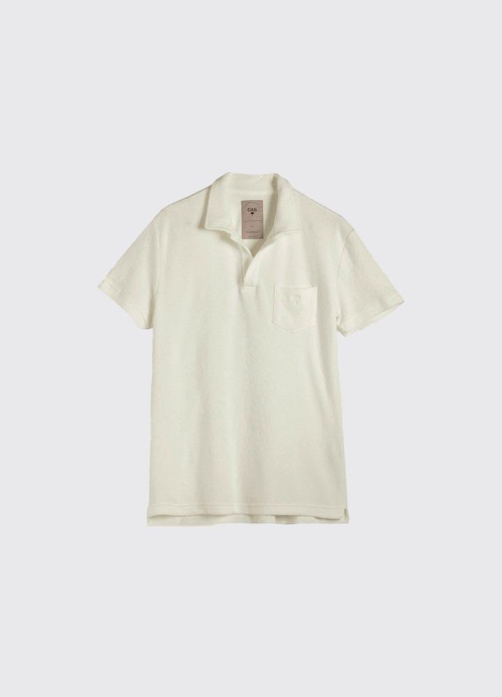 WHITE POLO TERRY SHIRT