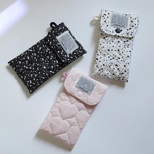 [소월리안] 똑딱필통 누빔하트 쿠앤크/베이비핑크