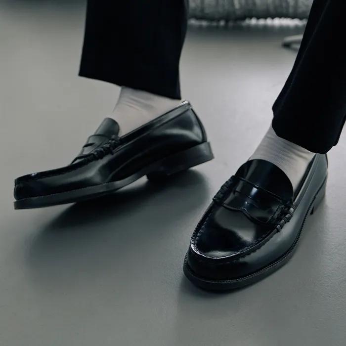 [리오더] 남성용 소가죽 페니로퍼-블랙 (HS-906_BLACK)