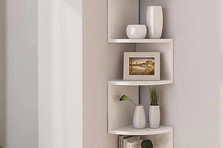 앵글러 지그재그 코너형 벽걸이 수납 선반 5단