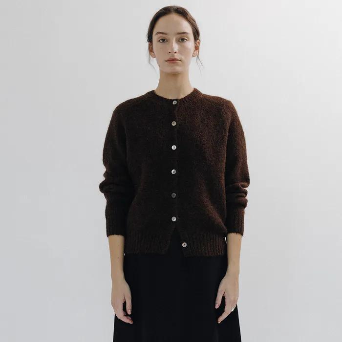 Alpaca cardigan (Brown)