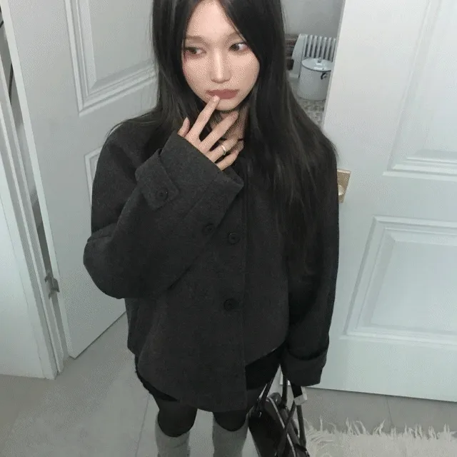 [MD추천!/퀄리티보장🖤] 필 모직 싱글 숏 코트