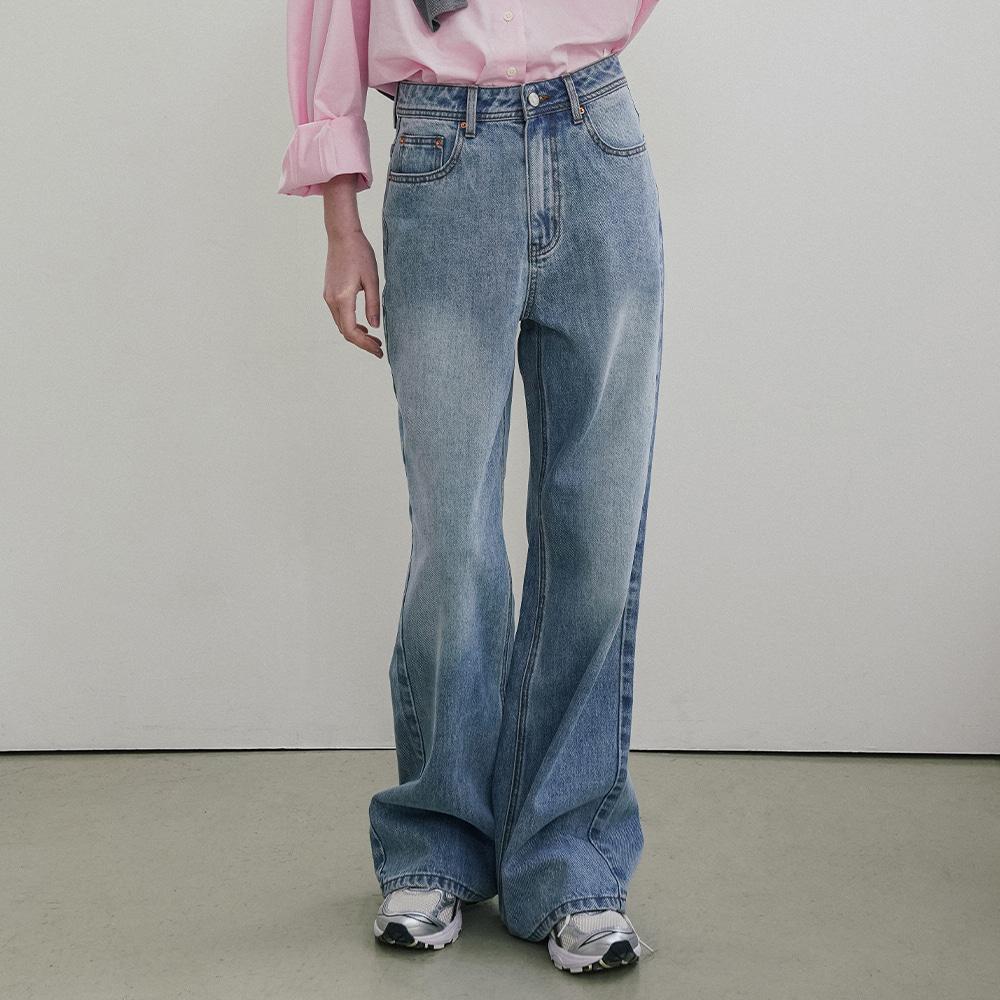 SIJN6085 루즈 핏 아이코닉 부츠컷 데님_Medium blue