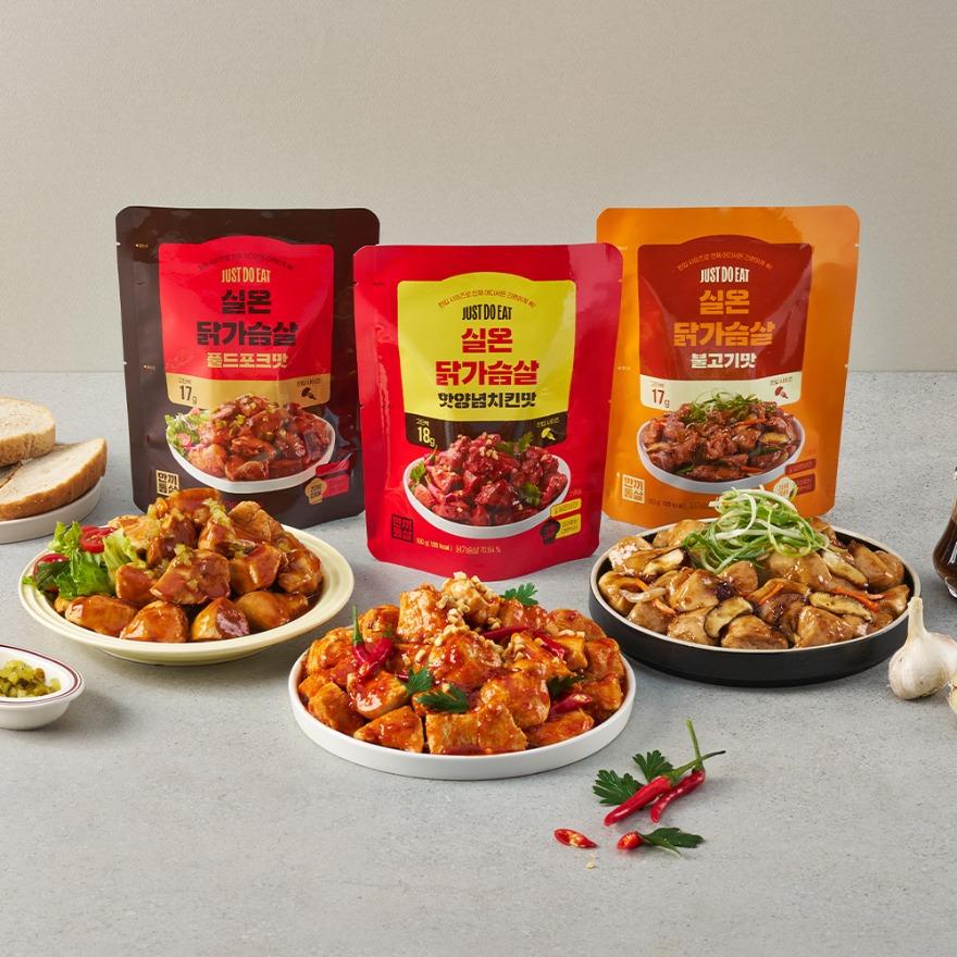 [세트담기] 한끼통살 실온 닭가슴살 3종 (30개입)