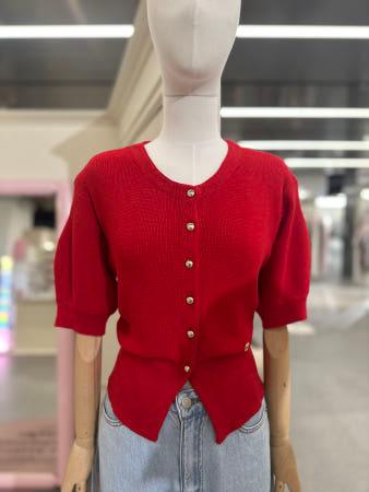 이런 상품 어때요? [로라로라] VOLUME SLEEVE HALF CARDIGAN RED (CD24306M058)
