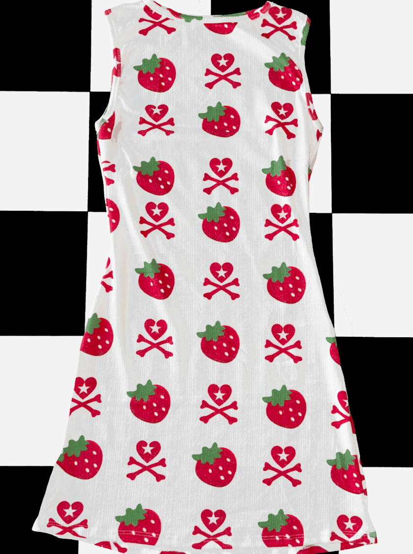 BERRY SKULL POINTELLE DRESS