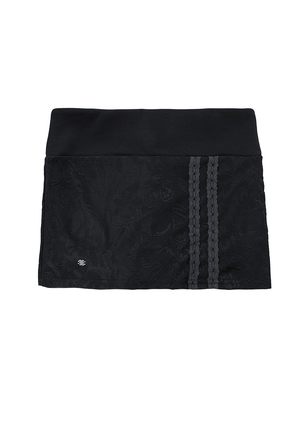 [ID] Floral Jacquard Set-up (Skirt) (Black)