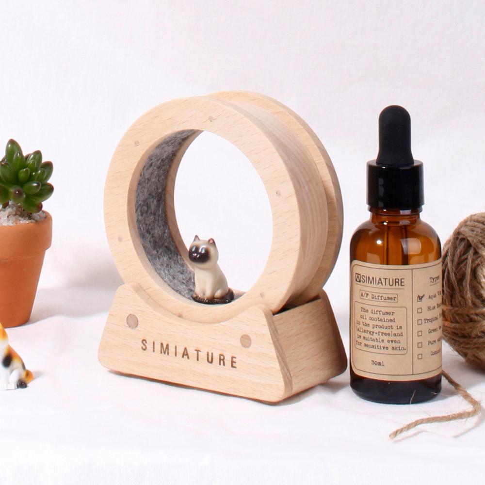 시미어처 원목 캣휠 디퓨저 30ml 인테리어 소품 화장실 사무실 집들이 선물 실내방향제 고양이 알러지프리 저자극 AF 디퓨져 캣 휠