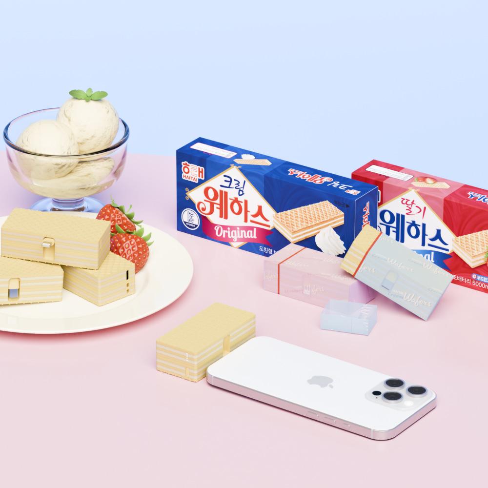 미니덕트 웨하스 도킹형 미니 고속 보조배터리 5000mAh