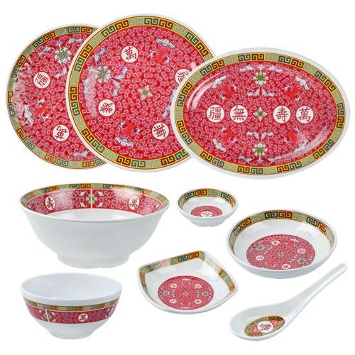 멜라민 만수무강 접시 중식 그릇