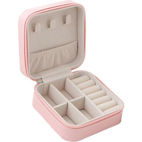 pines 미니멀 액세서리 쥬얼리 박스 보관함, 핑크, 1개