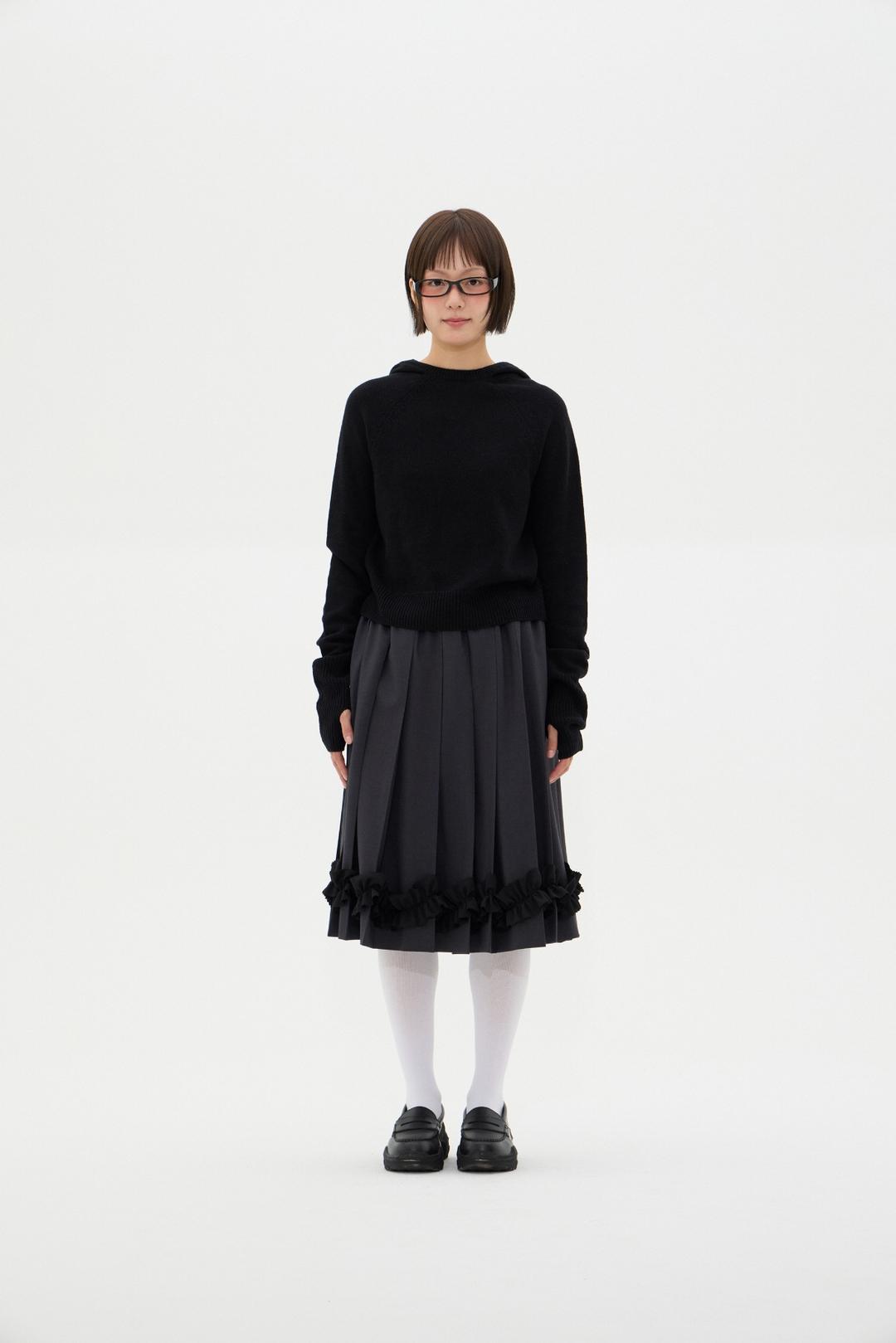 SCHOOL KNIT HOODIE (BLACK)