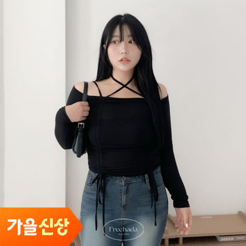 [문의폭주/2way] 더블트윈 오프숄더 셔링 글램티 홀터넥 흠뻑쇼 여름긴팔 빅사이즈 글램룩 가을긴팔