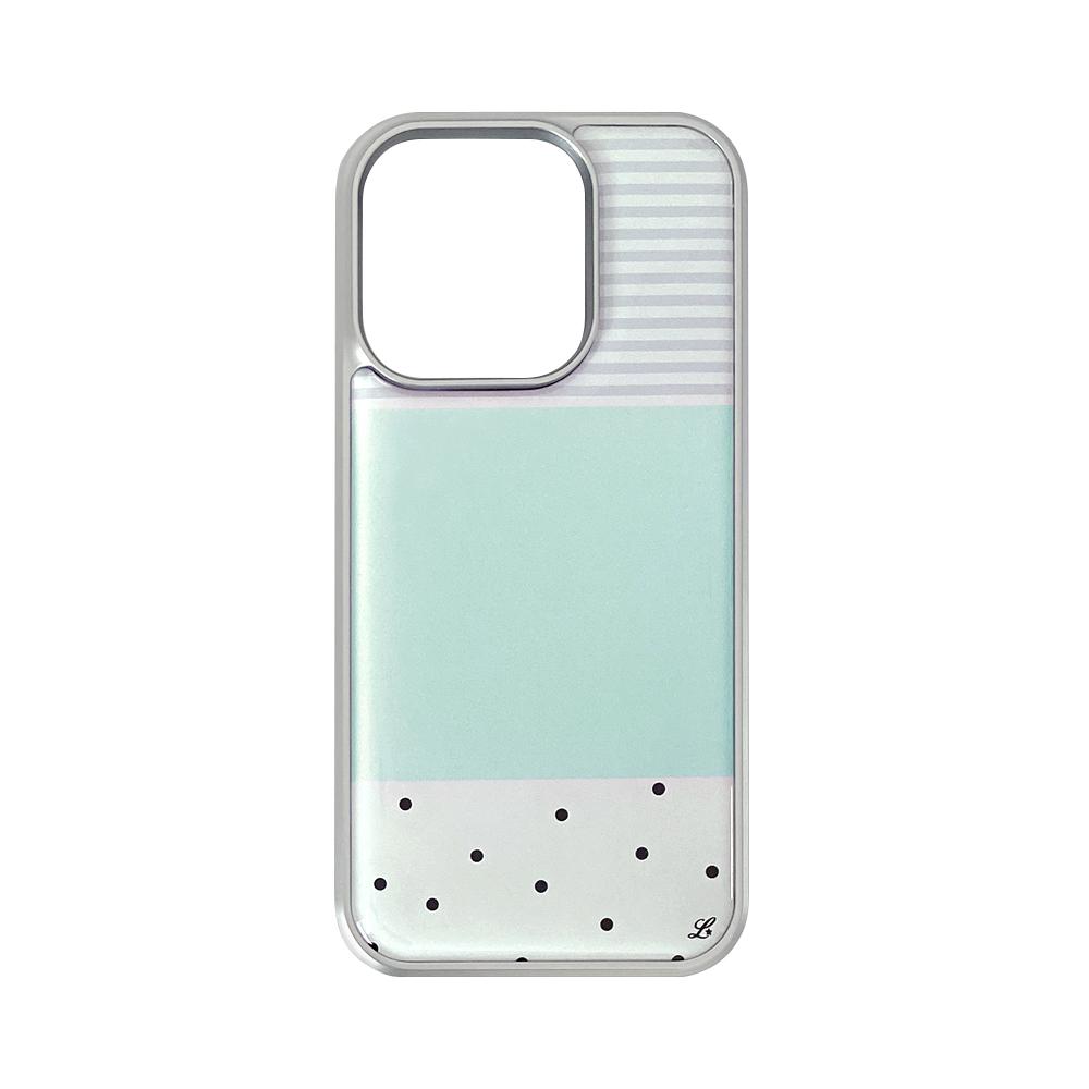 DOTTY STRIPE PHONE CASE MINT (silver bumper)