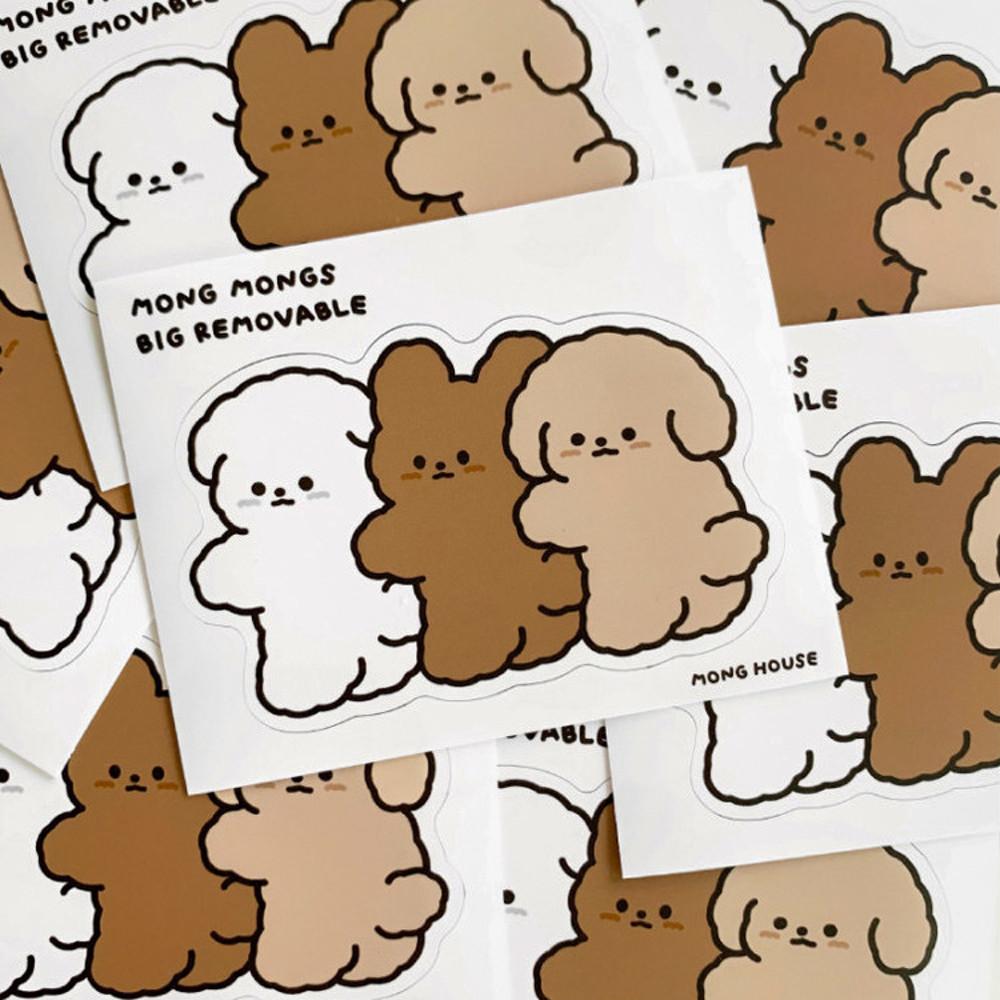 몽하우스 몽몽이 떼샷 리무버블 노트북 아이패드 스티커