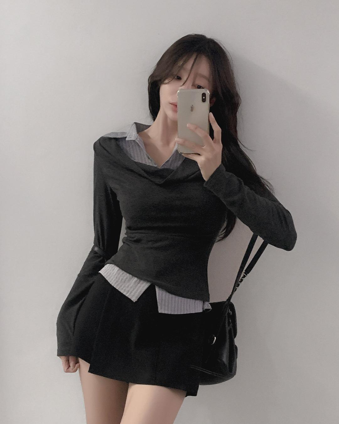 [무료배송]스히 셔츠 드레이프 니트