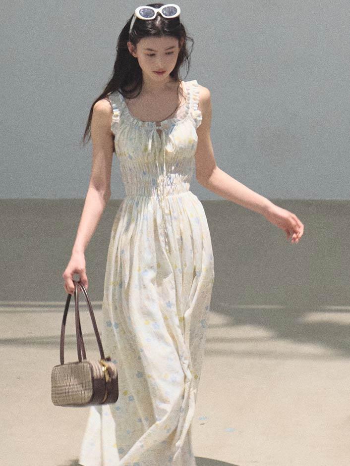 [OAK MOO] "Bubbling Soda\" Floral Maxi Dress