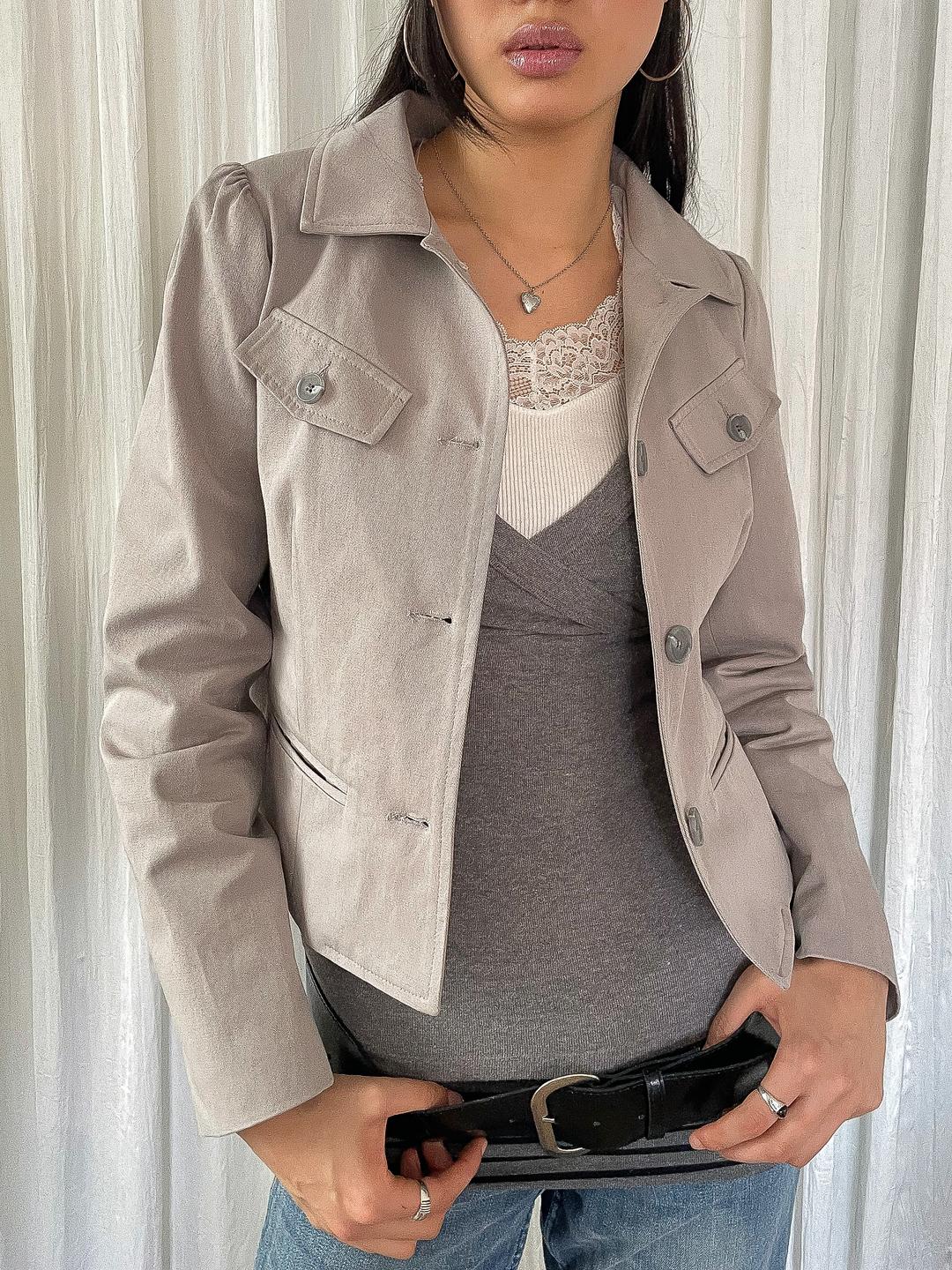 Puff Sleeve Jacket (light grey)