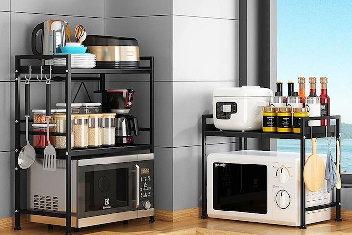 높이조절 넓이조절 전자레인지 선반 2단