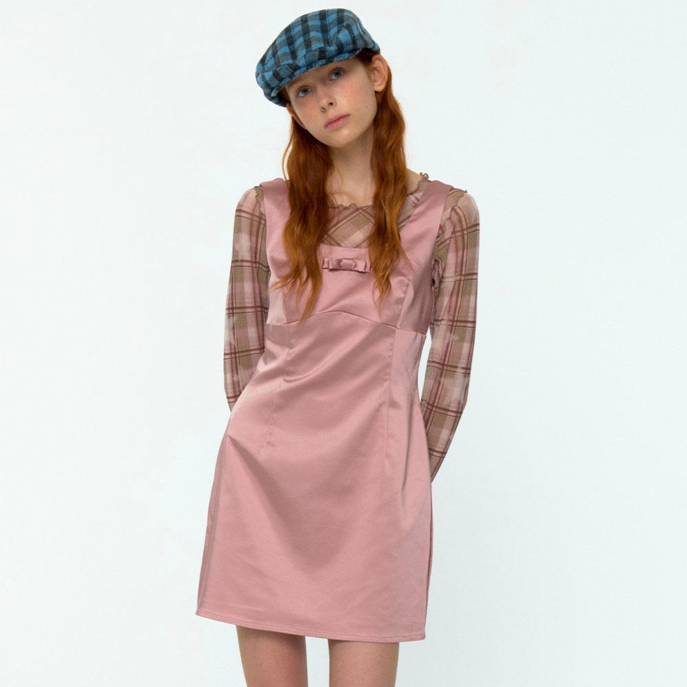 Prom Slim Satin Mini Dress (Pink)